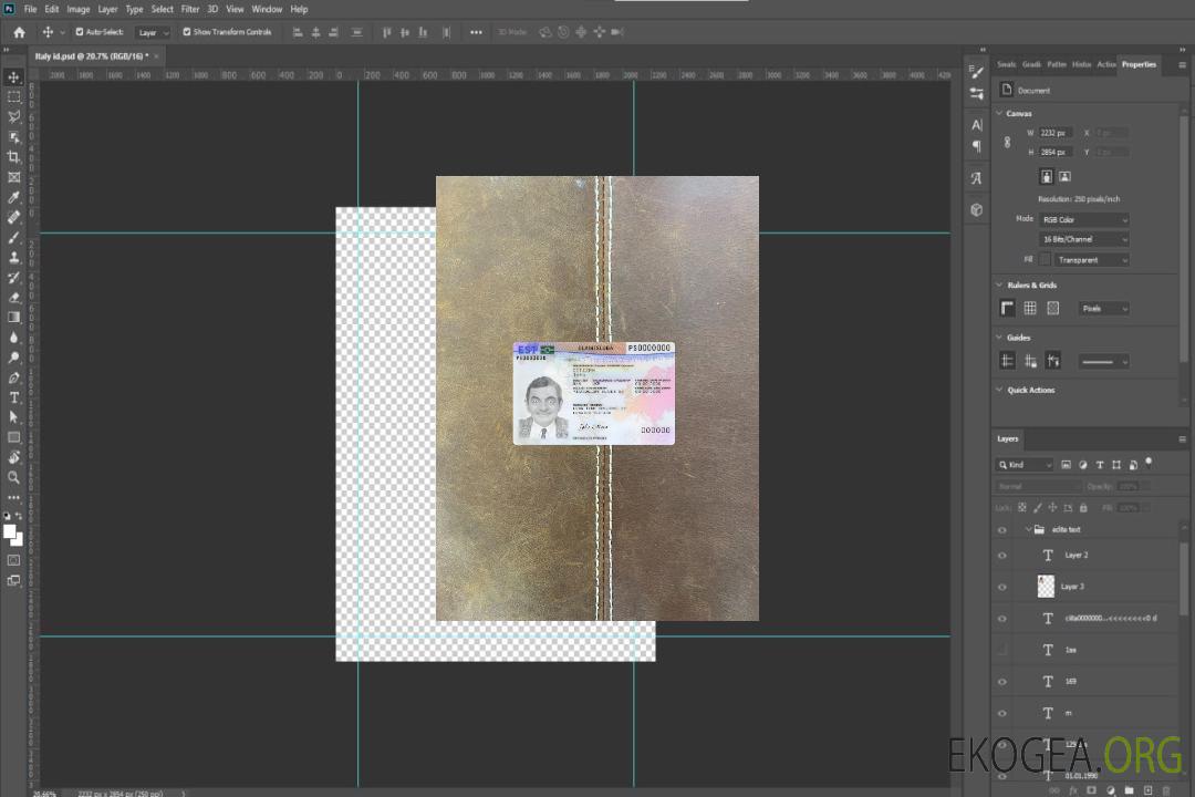 Carte de permis de séjour en Estonie, photolook avant template Carte de permis de séjour en Estonie, photolook avant template